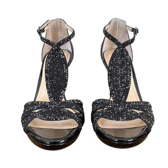 Alex Marie Women's Size 10 Black Jeweled heels with Ankle Strap - Picture 10 of 11